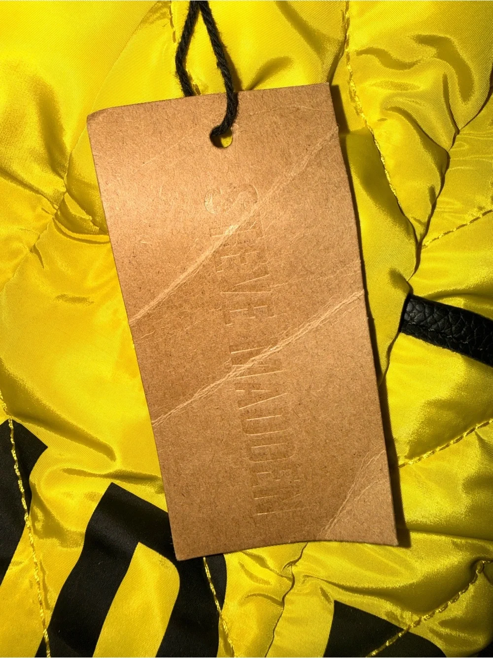 Steve Madden Yellow Quilted Duffel Bag